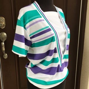 1980’s Jantzen Striped Knit light Sweater - SM